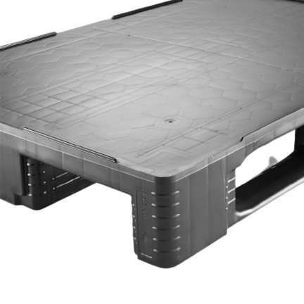 Palette plastique 1200 x 1000 pleine régénérée pour stockage industriel Palette plastique 1200 x 1000 pleine régénérée pour stockage industriel