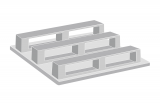 Palette plastique 1200x1000 industrielle ajourée multi-rotations
