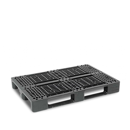 Palette plastique 1200x800 en PEHD recyclé avec renforts en métal