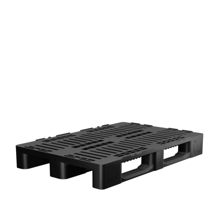 Palette plastique 1200x800 lourde régénérée H1 ajourée pour charges moyennes Palette plastique 1200x800 lourde régénérée H1 ajourée pour charges moyennes