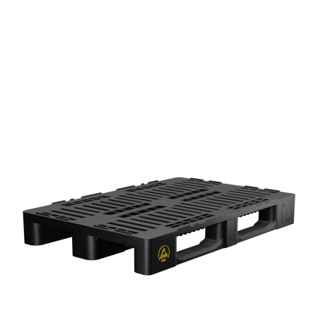 Palette plastique 1200x800 lourde régénérée H1 ajourée pour charges moyennes Palette plastique 1200x800 lourde régénérée H1 ajourée pour charges moyennes