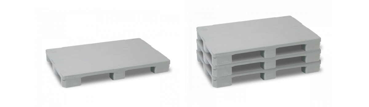 Palette plastique 1200x800 lourde vierge pleine pour charges moyennes