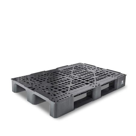 Palettes Plastique Bleues Empilables – Aération, Imperméables, Charge 3T/m², Pour Entrepôt, Supermarché, Stockage