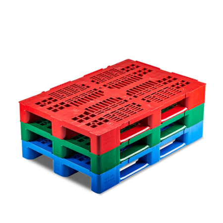 Palette plastique 1200 x 800 colorée ajourée pour la logistique