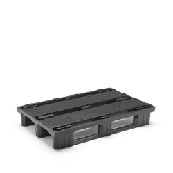 Palette plastique 1200x800 medium recyclée ajourée pour charges moyennes