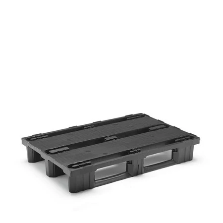 Palette plastique 1200x800 medium recyclée ajourée pour charges moyennes Palette plastique 1200x800 medium recyclée ajourée pour charges moyennes