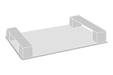 Demi-palette plastique 800x600 recyclée pleine pour display