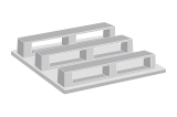 Palette plastique 1300 x 1100 lourde pour rotations limitées