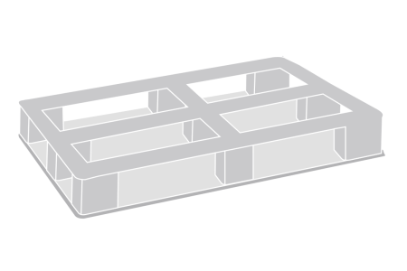 Palette plastique 1300 x 1100 lourde pour rotations limitées Palette plastique 1300 x 1100 lourde pour rotations limitées