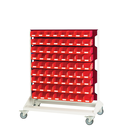 16917271 - Rack à Bacs Mobile H 1250 mm Double Face - 6 panneaux - 144 bacs rouge - Rouge Pourpre 3004 16917271 - Rack à Bacs Mobile H 1250 mm Double Face - 6 panneaux - 144 bacs rouge - Rouge Pourpre 3004