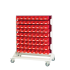 16917271 - Rack à Bacs Mobile H 1250 mm Double Face - 6 panneaux - 144 bacs rouge - Rouge Pourpre 3004 16917271 - Rack à Bacs Mobile H 1250 mm Double Face - 6 panneaux - 144 bacs rouge - Rouge Pourpre 3004