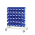 16917272 - Rack à Bacs Mobile H 1250 mm Double Face - 6 panneaux - 72 bacs bleu - Gris Clair RAL 7035 16917272 - Rack à Bacs Mobile H 1250 mm Double Face - 6 panneaux - 72 bacs bleu - Gris Clair RAL 7035