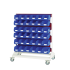 16917272 - Rack à Bacs Mobile H 1250 mm Double Face - 6 panneaux - 72 bacs bleu - Rouge Pourpre RAL 3004 16917272 - Rack à Bacs Mobile H 1250 mm Double Face - 6 panneaux - 72 bacs bleu - Rouge Pourpre RAL 3004