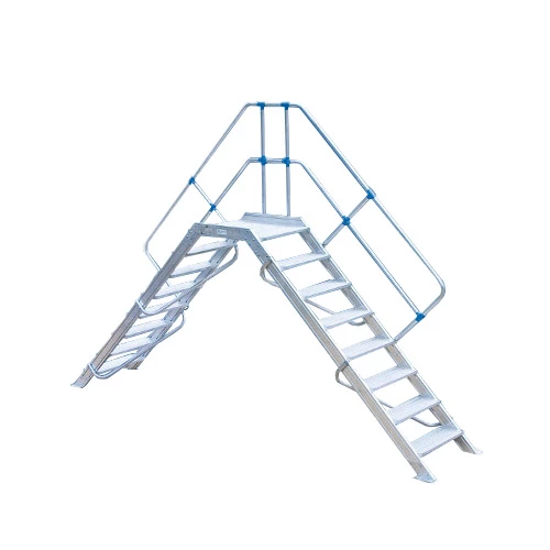 Passerelle double accès en aluminium 45°