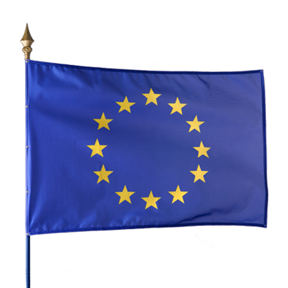 Drapeau Europe sur hampe - l. 150 x h. 100 cm 