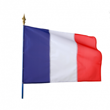 Drapeau français sur hampe