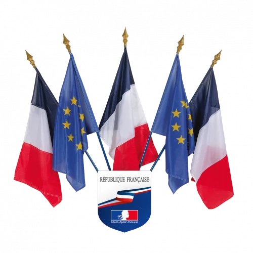 Ecusson porte drapeaux premium pour façade