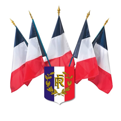 Drapeau France sur hampe - 150 x 100 cm - lot de 5 