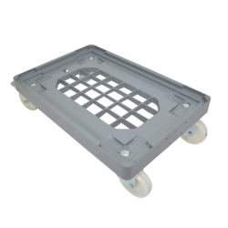 Plateau roulant porte-bacs 600 x 400 roues polypropylène