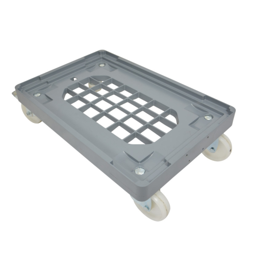 Plateau roulant porte-bacs 600 x 400 roues polypropylène