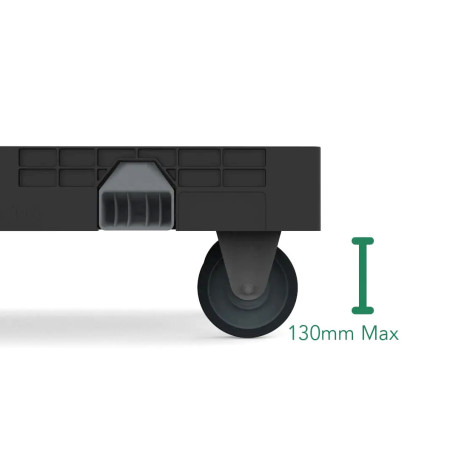 Plateau roulant plastique convertible Dolly Max pour bac 800 x 600 mm Plateau roulant plastique convertible Dolly Max pour bac 800 x 600 mm
