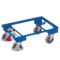 Plateau roulant porte-bacs 600 x 400 avec frein central