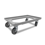Plateau roulant porte-bacs 600 x 400 roues caoutchouc Plateau roulant porte-bacs 600 x 400 roues caoutchouc