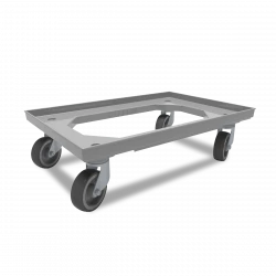 Plateau roulant porte-bacs 600 x 400 roues caoutchouc