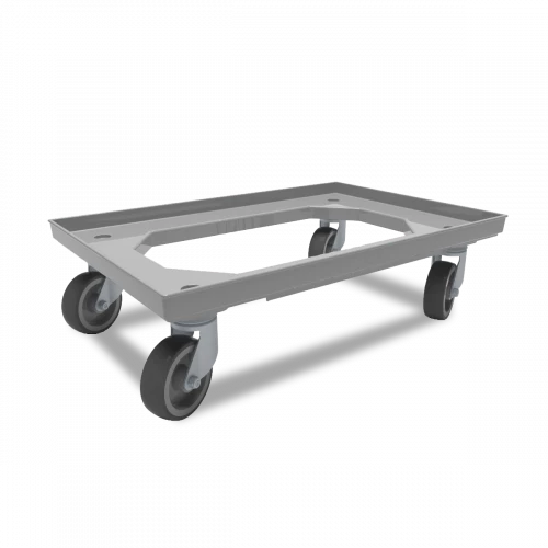 Plateau roulant porte-bacs 600 x 400 roues caoutchouc