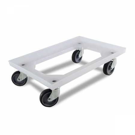 Plateau roulant porte-bacs 600 x 400 roues caoutchouc Plateau roulant porte-bacs 600 x 400 roues caoutchouc