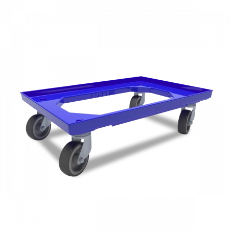 Plateau roulant porte-bacs 600 x 400 roues caoutchouc Plateau roulant porte-bacs 600 x 400 roues caoutchouc