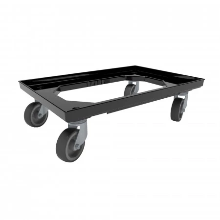 Plateau roulant porte-bacs 600 x 400 roues caoutchouc Plateau roulant porte-bacs 600 x 400 roues caoutchouc