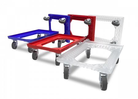 Plateau roulant porte-bacs 600 x 400 roues caoutchouc Plateau roulant porte-bacs 600 x 400 roues caoutchouc