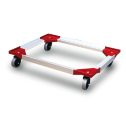 Plateau roulant porte-bacs 800 x 600 en ABS et aluminium