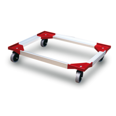 Plateau roulant porte-bacs 800 x 600 en ABS et aluminium
