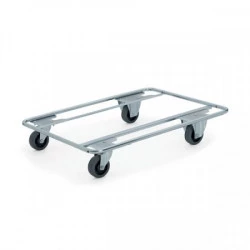 Plateau roulant porte-bacs 800 x 600 en acier zingué