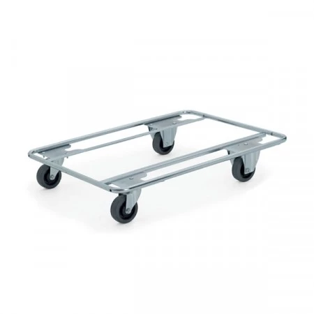 Plateau roulant porte-bacs 800 x 600 en acier zingué