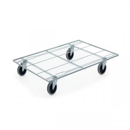 Plateau roulant porte-bacs en fil d'acier 600 x 400 Plateau roulant porte-bacs en fil d'acier 600 x 400