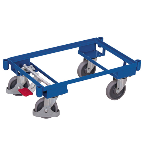 Plateau roulant porte-bacs modulaire 600 x 400 avec frein central