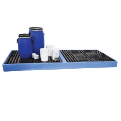 Plate-forme de rétention polyéthylène avec caillebotis - 2x150 litres