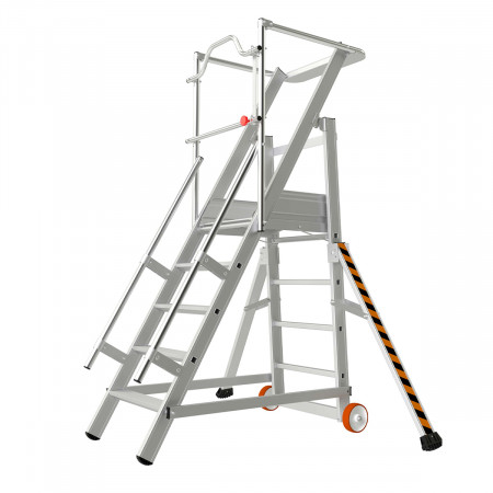 Plate-forme escalier mobile, 5 marches, hauteur de travail de 3,1 m, TUBESCA COMABI.