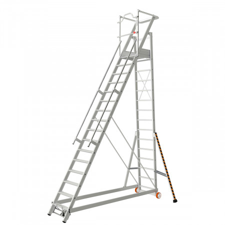 Escabeau de rayonnage Conforme au Décret 2004/924, Fabrication Française, 14 marches. Escabeau de rayonnage Conforme au Décret 2004/924, Fabrication Française, 14 marches.