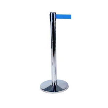 Poteaux de balisage inox à sangle bleu
