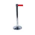 Poteaux de balisage inox à sangle rouge Poteaux de balisage inox à sangle rouge