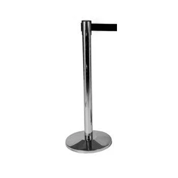 Poteaux de balisage inox à sangle noir Poteaux de balisage inox à sangle noir