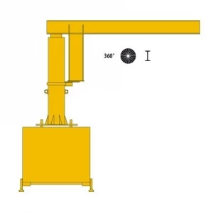 Potence sur fût à rotation totale mobile : 500kg - Portée 2 à 3 m