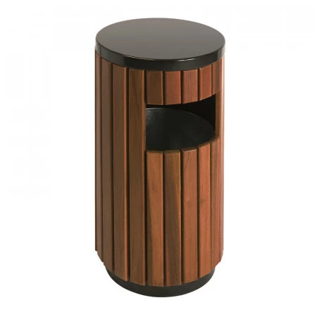 Poubelle ronde aspect bois Poubelle ronde aspect bois
