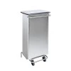 Collecteur à pédale et roulettes pour grand volumes en inox
