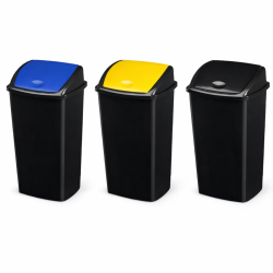 Lot de 3 poubelles de tri sélectif 50 L