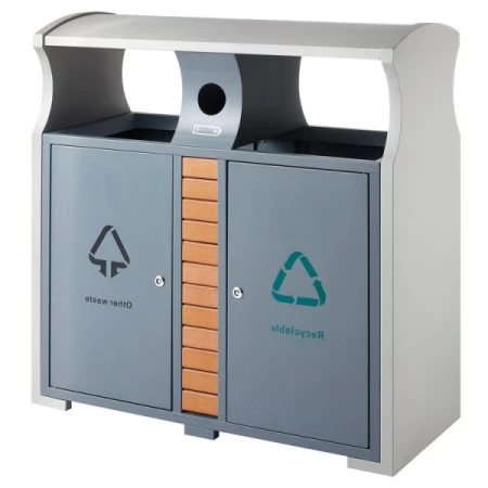 Poubelle de tri sélectif d'extérieur design avec bac à piles, Poubelles de  tri sélectif